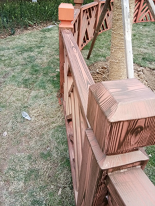 葫芦岛钢结构护栏仿木纹项目
